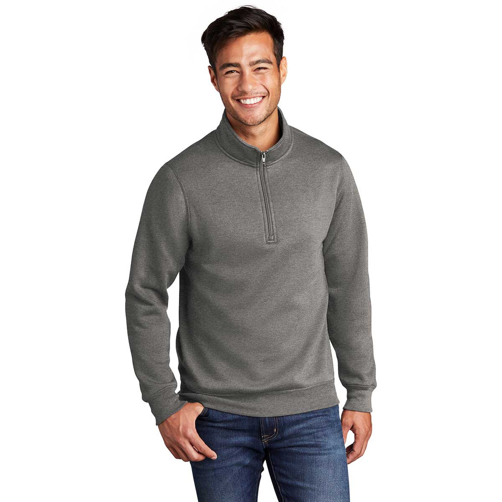 Port & Company Men's Graphite Heather Core Fleece 1/4 Zip Pullover Sweatshirt