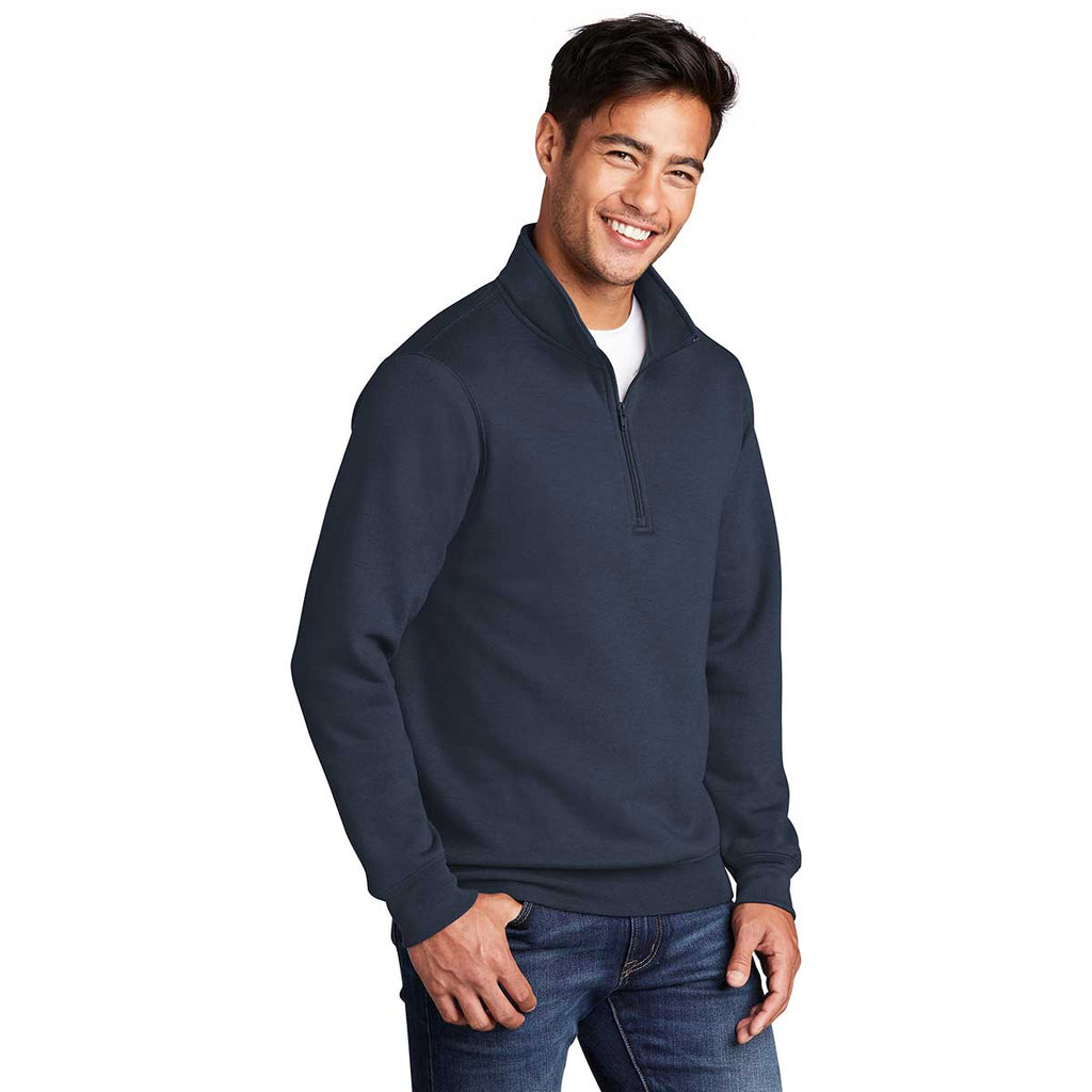 Port & Company Men's Navy Core Fleece 1/4 Zip Pullover Sweatshirt