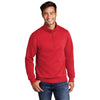 Port & Company Men's Red Core Fleece 1/4 Zip Pullover Sweatshirt