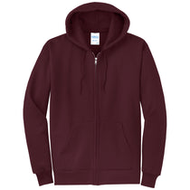 Port & Company Men's Maroon Core Fleece Full-Zip Hooded Sweatshirt