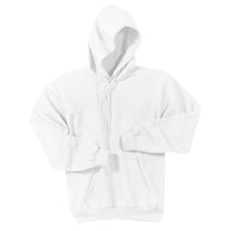 Port & Company Men's White Essential Fleece Pullover Hooded Sweatshirt