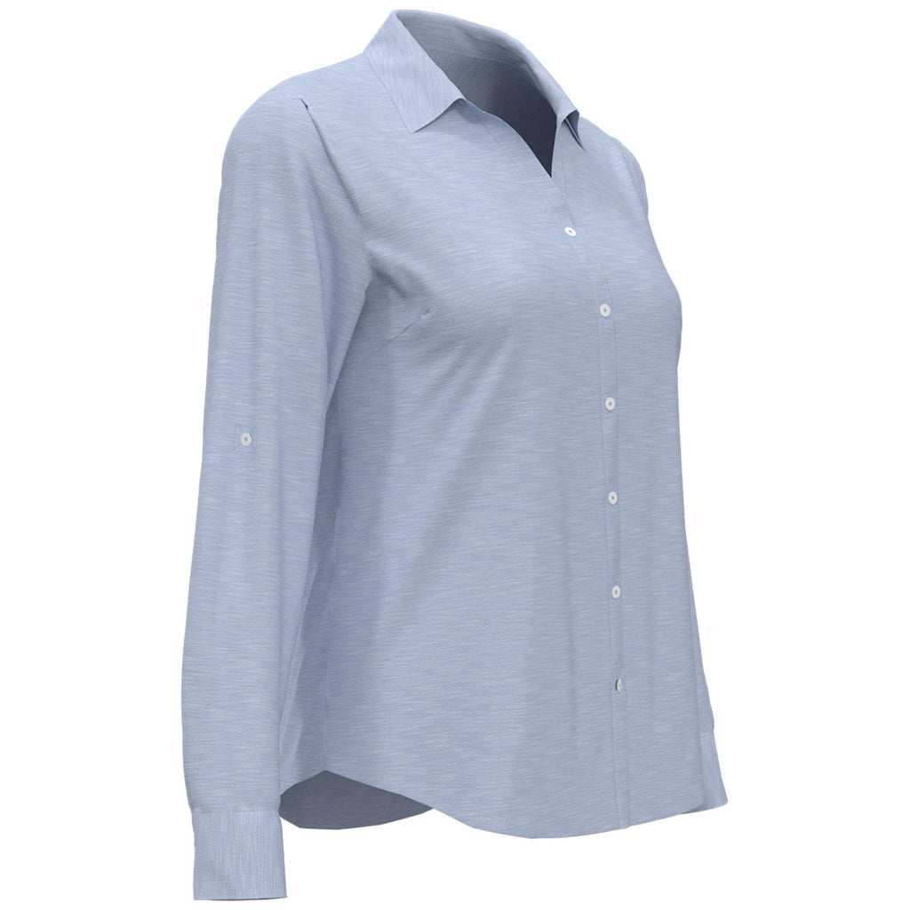 Perry Ellis Women's Little Boy Blue Heathered Woven Shirt