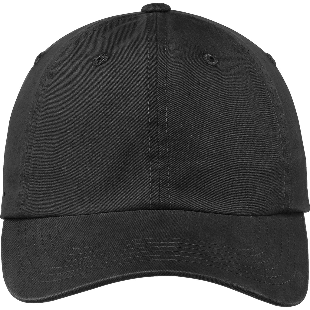 Port Authority Black Garment Washed Cap