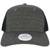 Legacy Black/Black Heather Five-Panel Trucker Cap