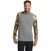 Russell Outdoors Men's Grey Concrete Heather/ Realtree Edge Realtree Colorblock Performance Quarter Zip