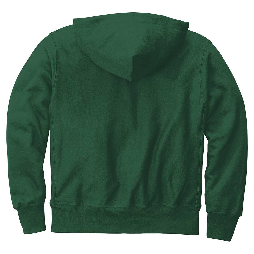 Champion Men's Dark Green Reverse Weave Hooded Sweatshirt