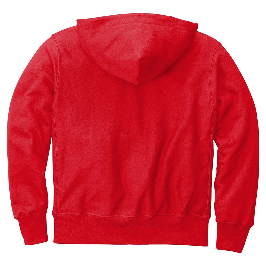 Champion Men's Red Reverse Weave Hooded Sweatshirt