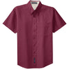 Port Authority Men's Burgundy/Light Stone Short Sleeve Easy Care Shirt