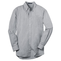 Port Authority Men's Charcoal Plaid Pattern Easy Care Shirt