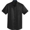 Port Authority Men's Black Short Sleeve SuperPro Twill Shirt