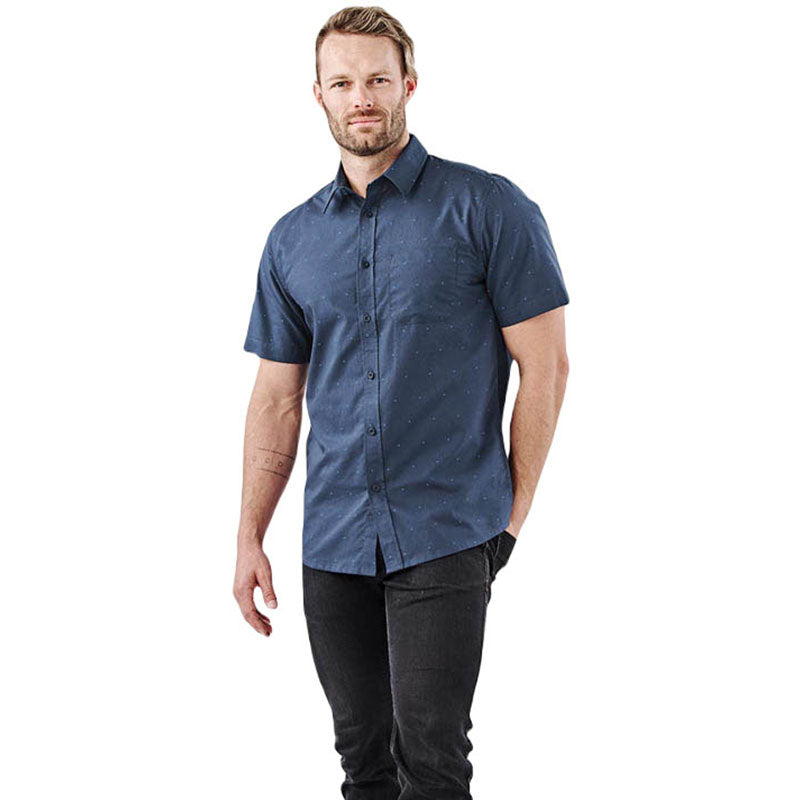 Stormtech Men's Navy/Classic Blue Molokai Short Sleeve Shirt