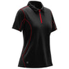 Stormtech Women's Black/Bright Red Pulse 1/4 Zip Polo