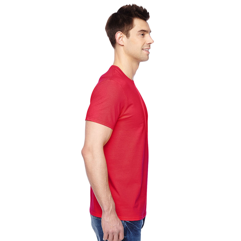 Fruit of the Loom Men's Fiery Red 4.7 oz. Sofspun Jersey Crew T-Shirt