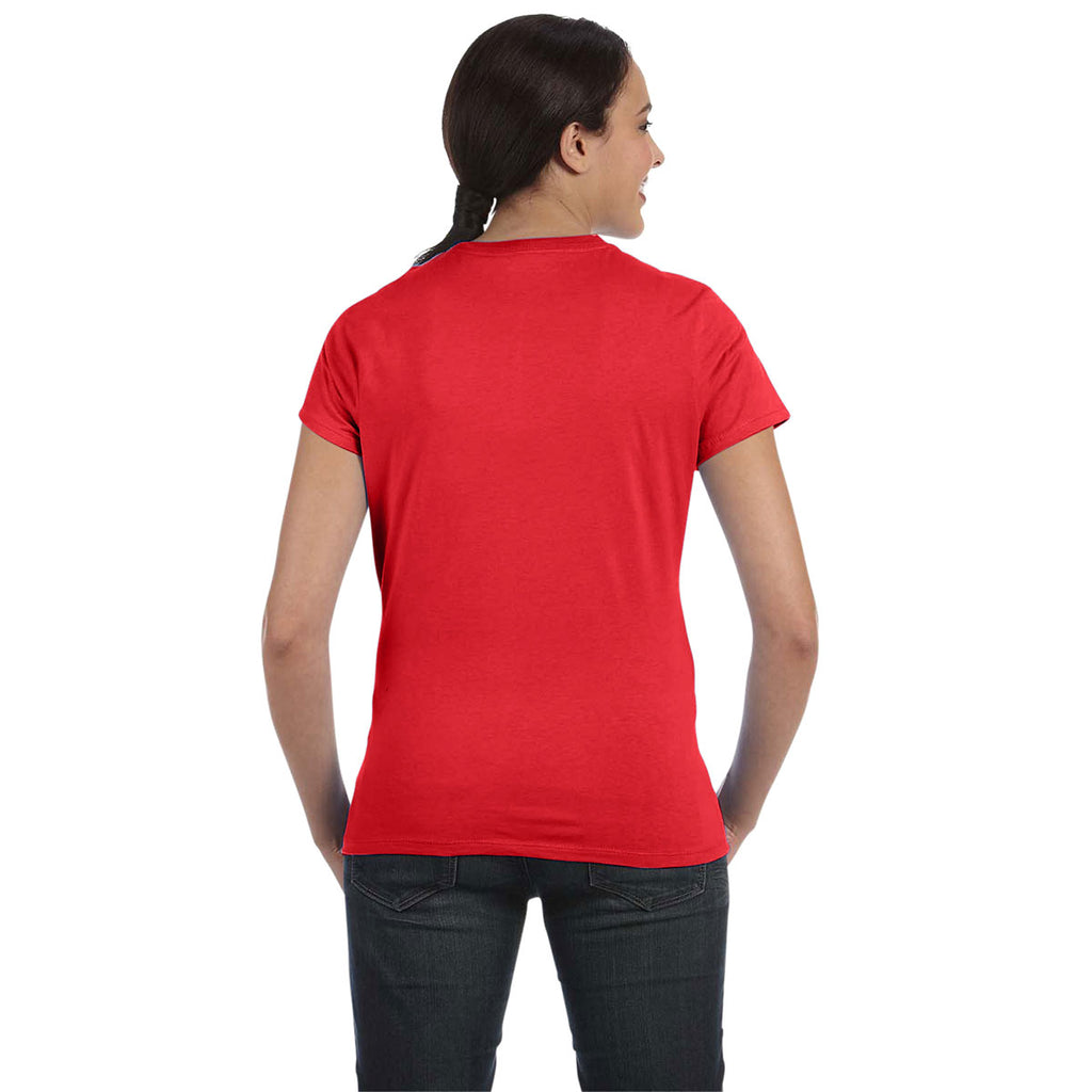 Hanes Women's Athletic Red 4.5 oz. 100% Ringspun Cotton nano-T T-Shirt