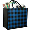 Bullet Blue Buffalo Plaid Printed Jute Tote