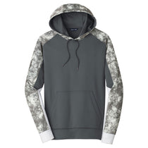 Sport-Tek Men's Dark Smoke Grey/Dark Smoke Grey Sport-Wick Mineral Freeze Fleece Colorblock Hooded Pullover