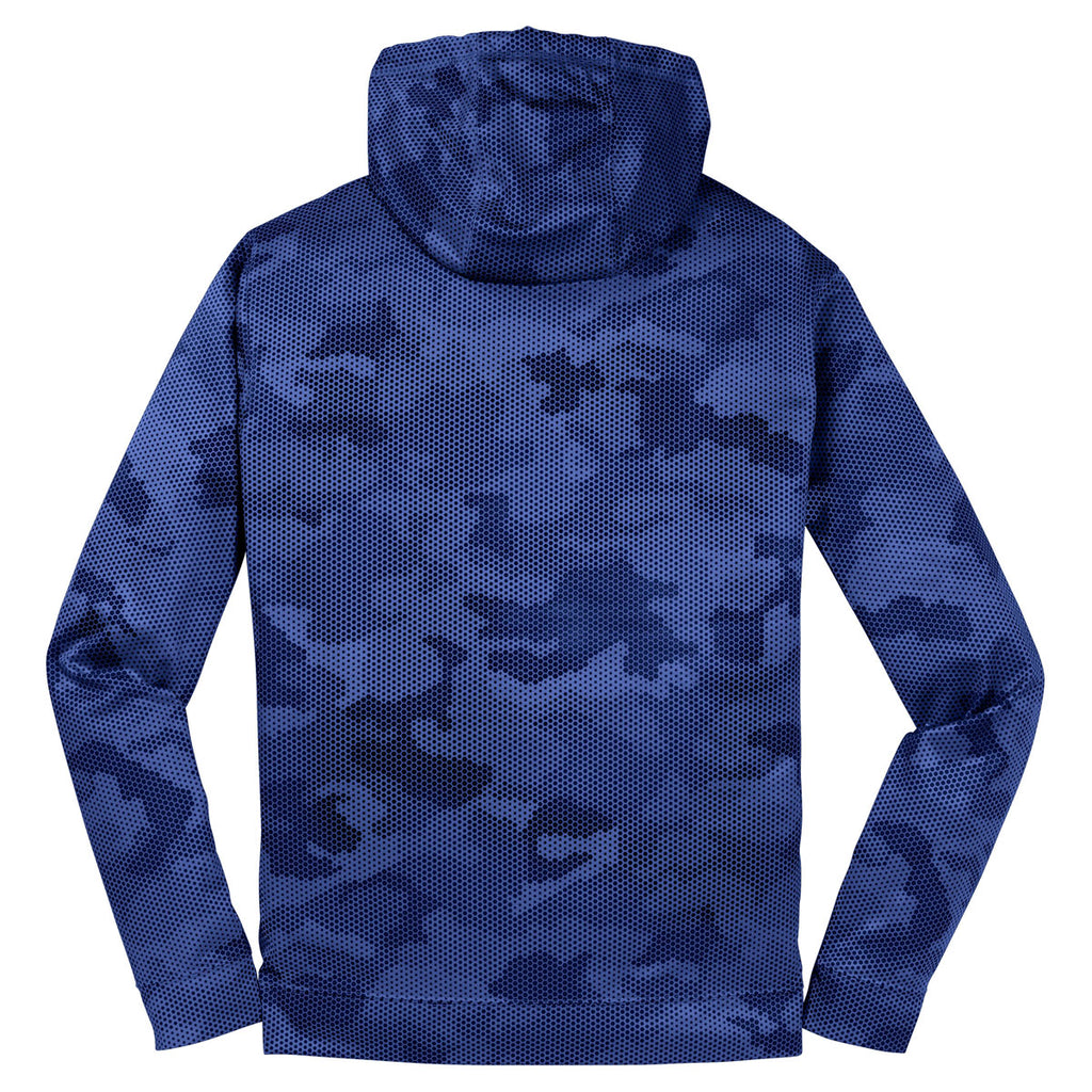 Sport-Tek Men's True Royal Sport-Wick CamoHex Fleece Hooded Pullover