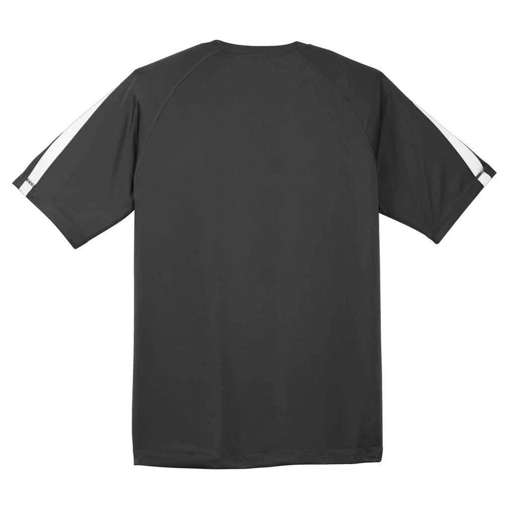 Sport-Tek Men's Iron Grey/White Colorblock PosiCharge Competitor Tee