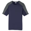 Sport-Tek Men's True Navy/ Iron Grey PosiCharge Competitor Sleeve-Blocked Tee