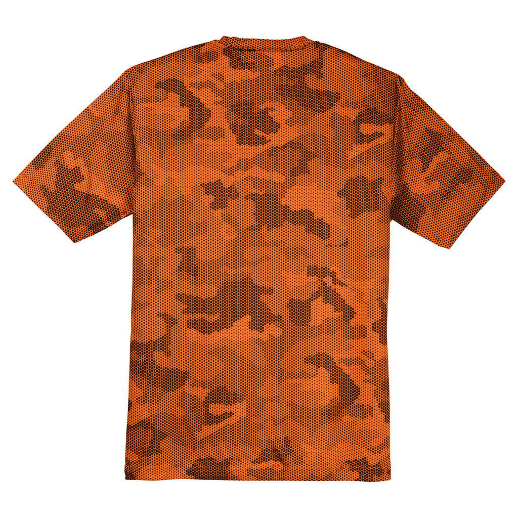 Sport-Tek Men's Neon Orange CamoHex Tee