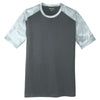 Sport-Tek Men's Iron Grey/White CamoHex Colorblock Tee