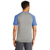 Sport-Tek Men's True Royal Heather/Light Grey Heather PosiCharge Tri-Blend Wicking Raglan Tee