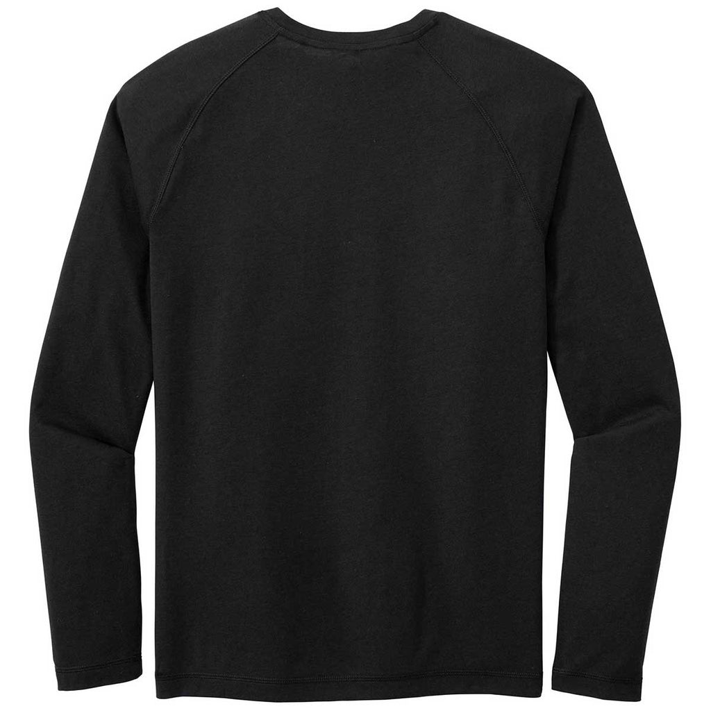 Sport-Tek Men's Black Triad Solid PosiCharge Long Sleeve Tri-Blend Wicking Raglan Tee