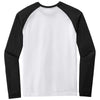 Sport-Tek Men's Black Triad Solid/White Triad Solid PosiCharge Long Sleeve Tri-Blend Wicking Raglan Tee