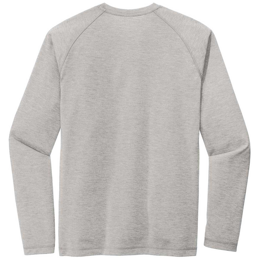 Sport-Tek Men's Light Grey Heather PosiCharge Long Sleeve Tri-Blend Wicking Raglan Tee