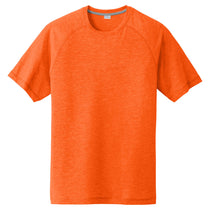 Sport-Tek Men's Deep Orange Heather PosiCharge Tri-Blend Wicking Raglan Tee