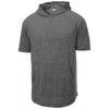 Sport-Tek Men's Dark Grey Heather Posicharge Tri-Blend Wicking Short Sleeve Hoodie