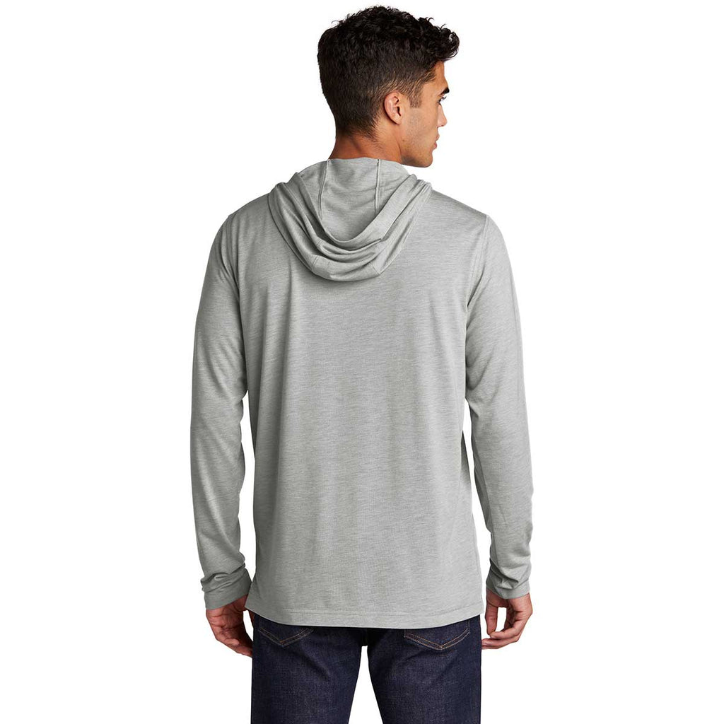 Sport-Tek Men's Light Grey Heather Posicharge Tri-Blend Wicking Long Sleeve Hoodie