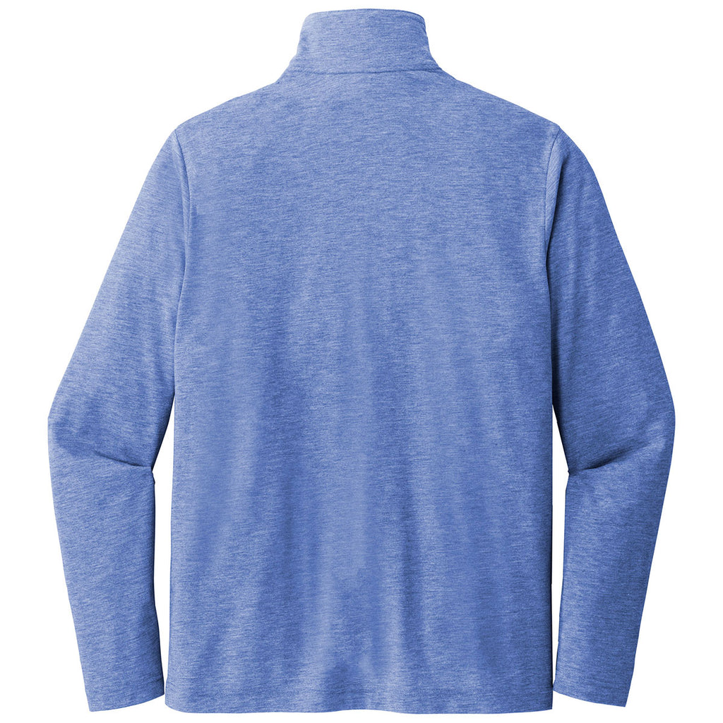 Sport-Tek Men's True Royal Heather PosiCharge Tri-Blend Wicking 1/4-Zip Pullover