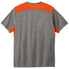 Sport-Tek Men's Deep Orange/Dark Grey Heather PosiCharge Tri-Blend Wicking Draft Tee