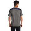 Sport-Tek Men's True Navy/Dark Grey Heather PosiCharge Tri-Blend Wicking Draft Tee