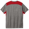 Sport-Tek Men's True Red/Dark Grey Heather PosiCharge Tri-Blend Wicking Draft Tee