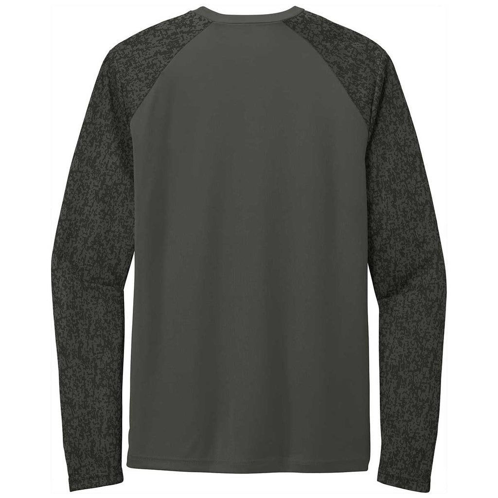 Sport-Tek Men's Black PosiCharge Digi Camo Long Sleeve Tee