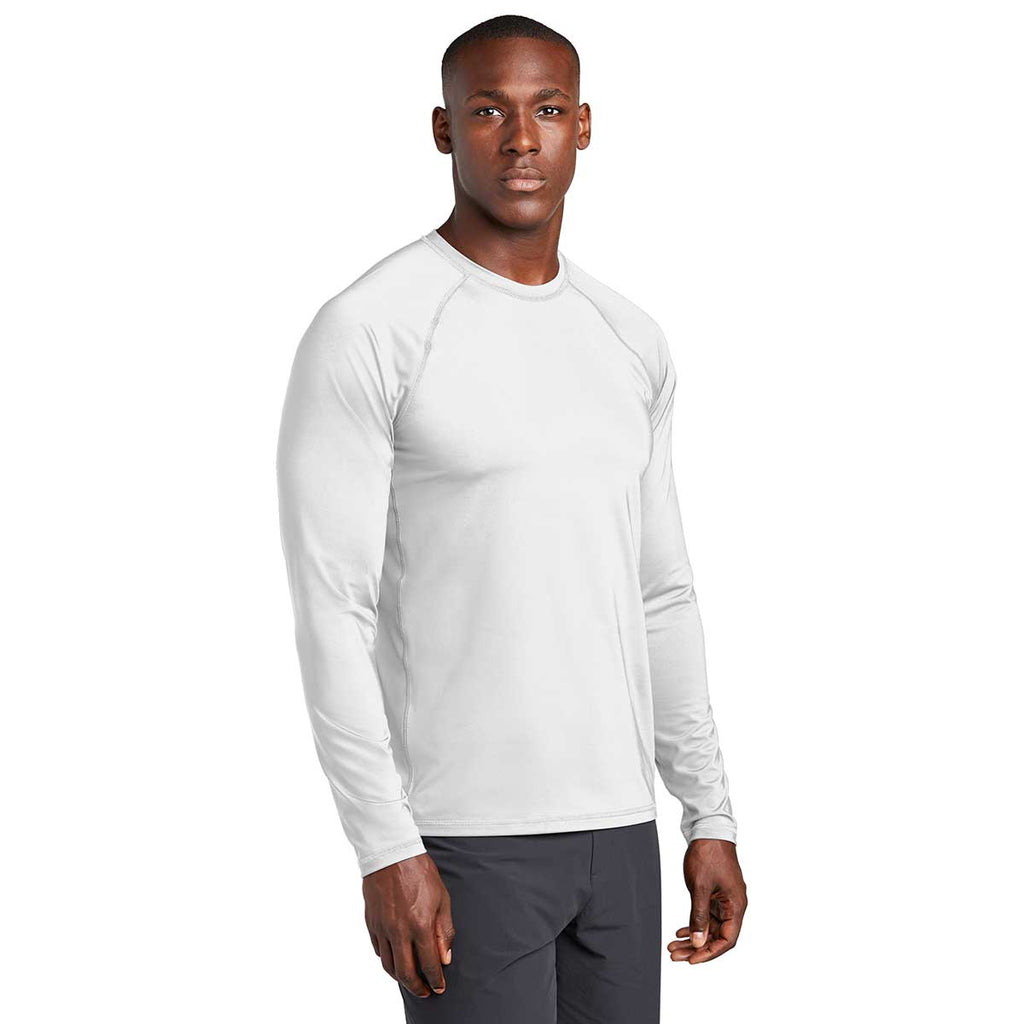 Sport-Tek Men's White Long Sleeve Rashguard Tee