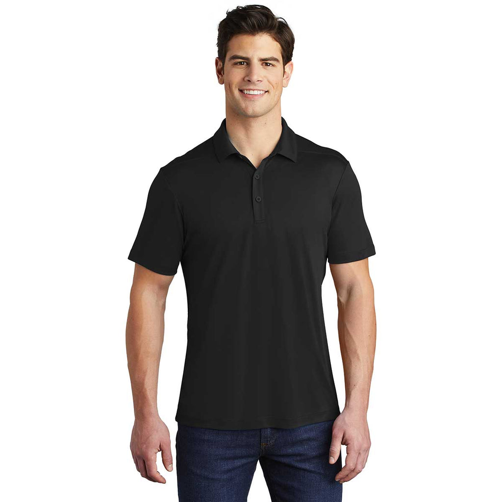 Sport-Tek Men's Black Posi-UV Pro Polo