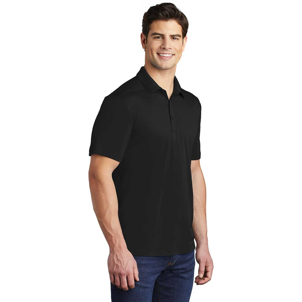 Sport-Tek Men's Black Posi-UV Pro Polo