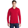 Sport-Tek Men's True Red Posi-UV Pro Long Sleeve Polo