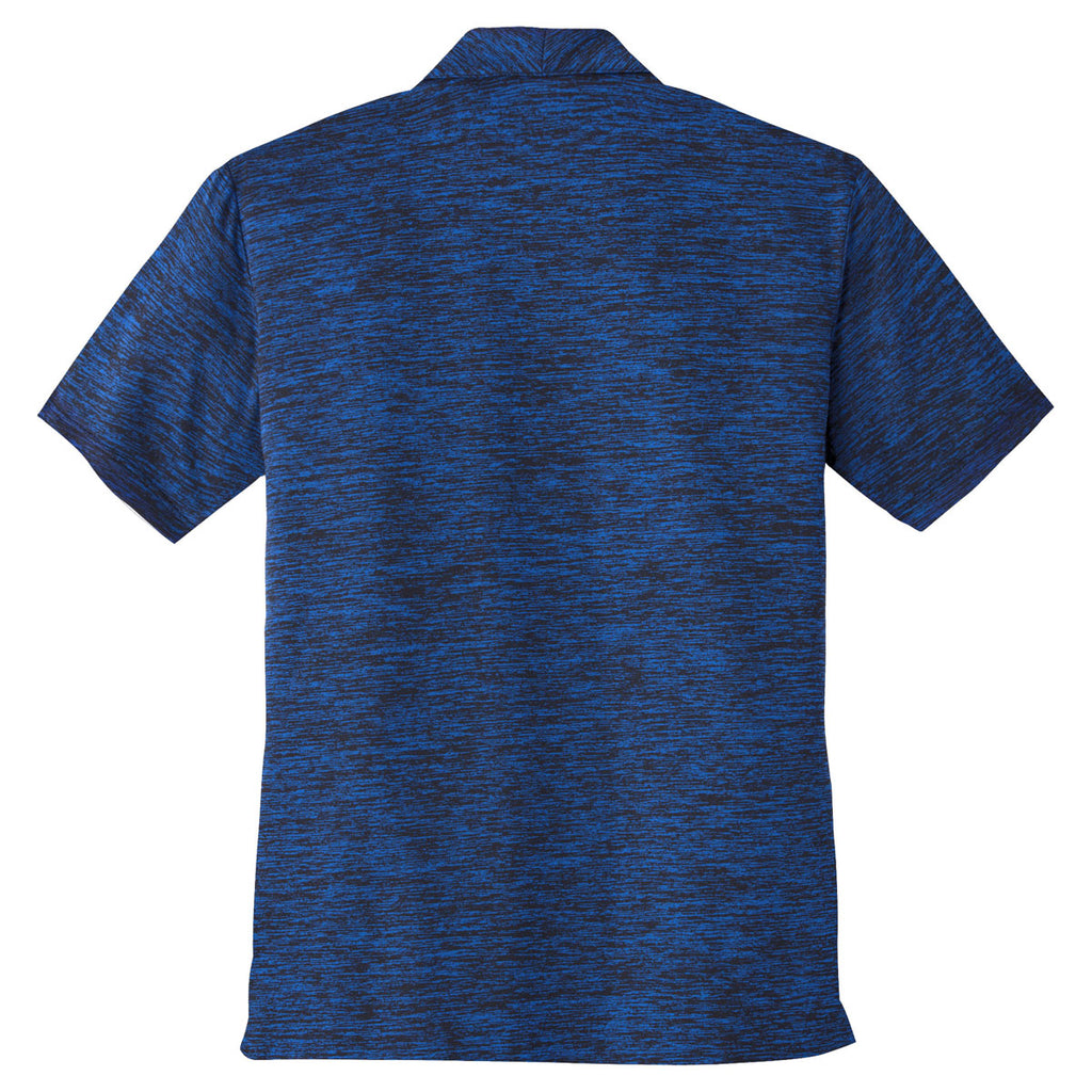 Sport-Tek Men's Dark Royal/Black Electric PosiCharge Electric Heather Polo