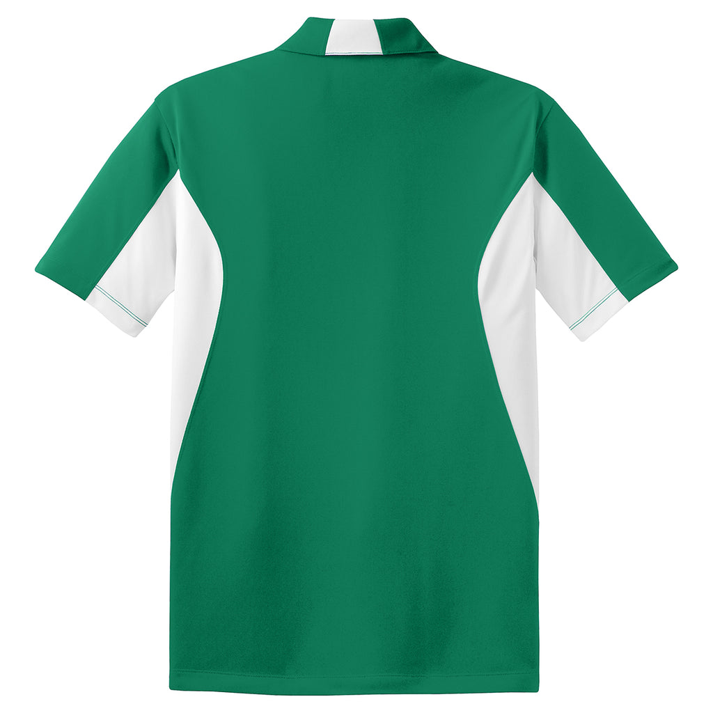 Sport-Tek Men's Kelly Green/White Side Blocked Micropique Sport-Wick Polo