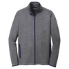 Sport-Tek Men's Charcoal Grey Heather/ True Navy Sport-Wick Stretch Contrast Full-Zip Jacket