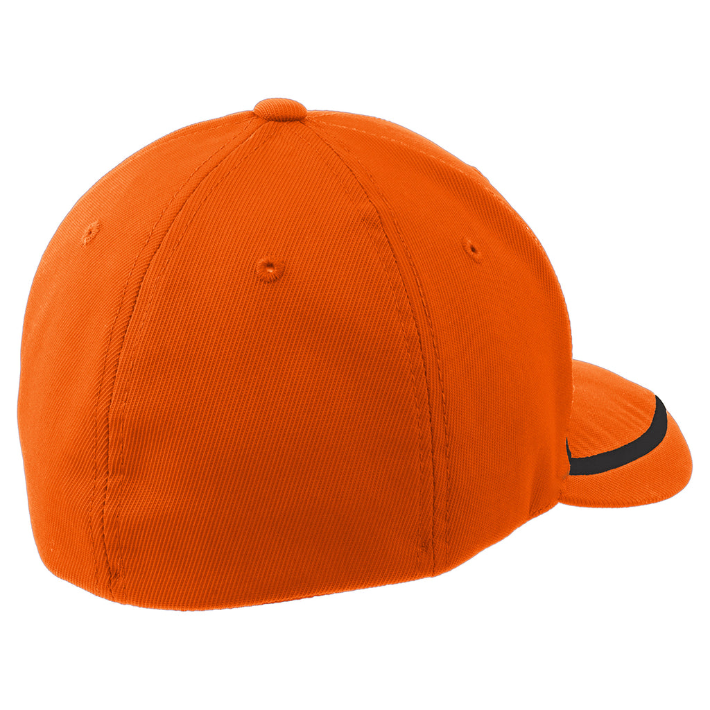 Sport-Tek Deep Orange/Black Flexfit Performance Colorblock Cap