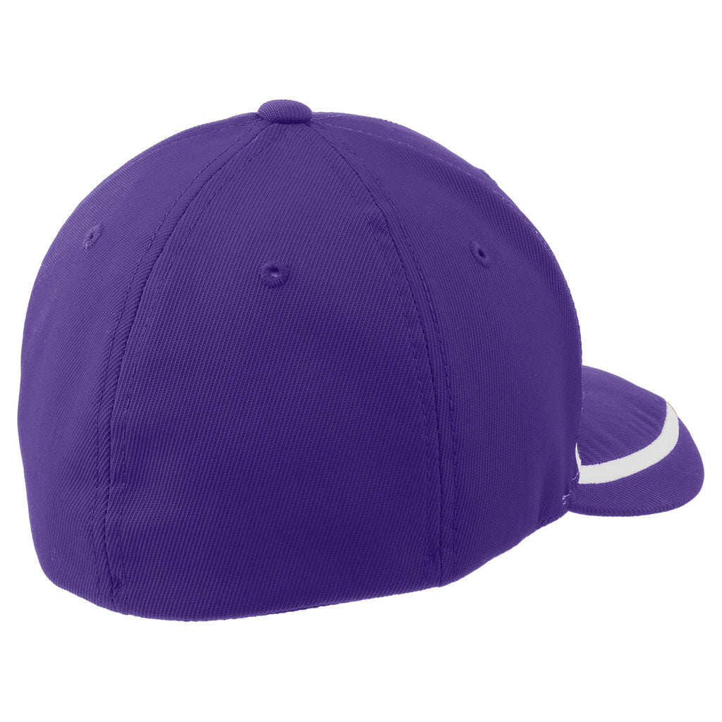 Sport-Tek Purple/White Flexfit Performance Colorblock Cap