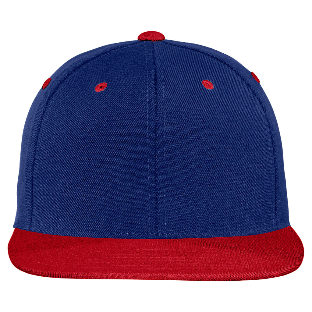 Sport-Tek True Royal/True Red Flat Bill Snapback Cap