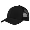 Sport-Tek Black/Black Yupoong Retro Trucker Cap