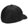 Sport-Tek Black Flexfit Air Mesh Back Cap