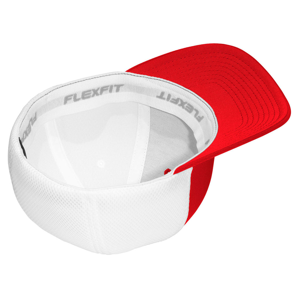 Sport-Tek True Red/White Flexfit Air Mesh Back Cap